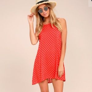 NEW! Lulus Abracadabra Red Print Shirt Dress